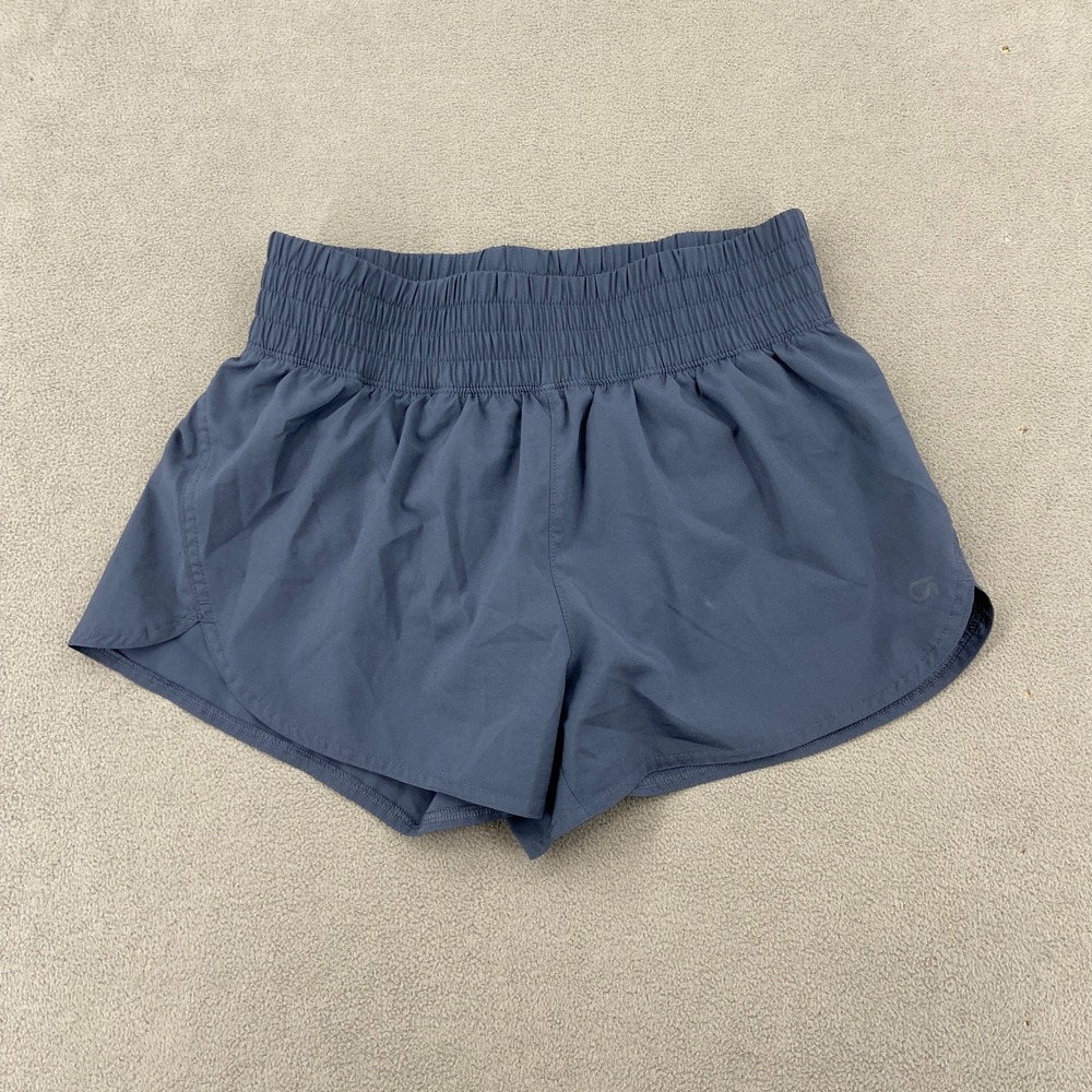 GapFit Womens XS Navy Blue Smocked Waist Running Shorts Built-in Liner 8523